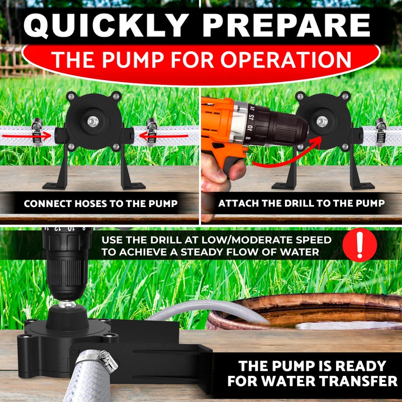 LEGLO Portable Electric Drill Pump for Water and Liquid Transfer - Self-Priming Hand Pump | Durable, Compact and Lightweight Design, Easy to Install and Use | Versatile for Home and Outdoor Applications - Image 5